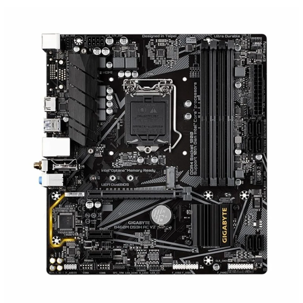 Gigabyte B460M DS3H AC V2 Motherboard Supports LGA 1200 i9-10900K i7-10700K CPU,Intel B460 DDR4 2666 MHz,Micro ATX, 100% Tested.