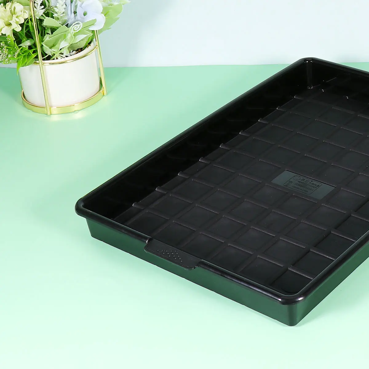 

Root Control Flower Pot Tray Black Sturdy Plastic Succulent Plants Pot Saucer for Garden Home Surface Protection