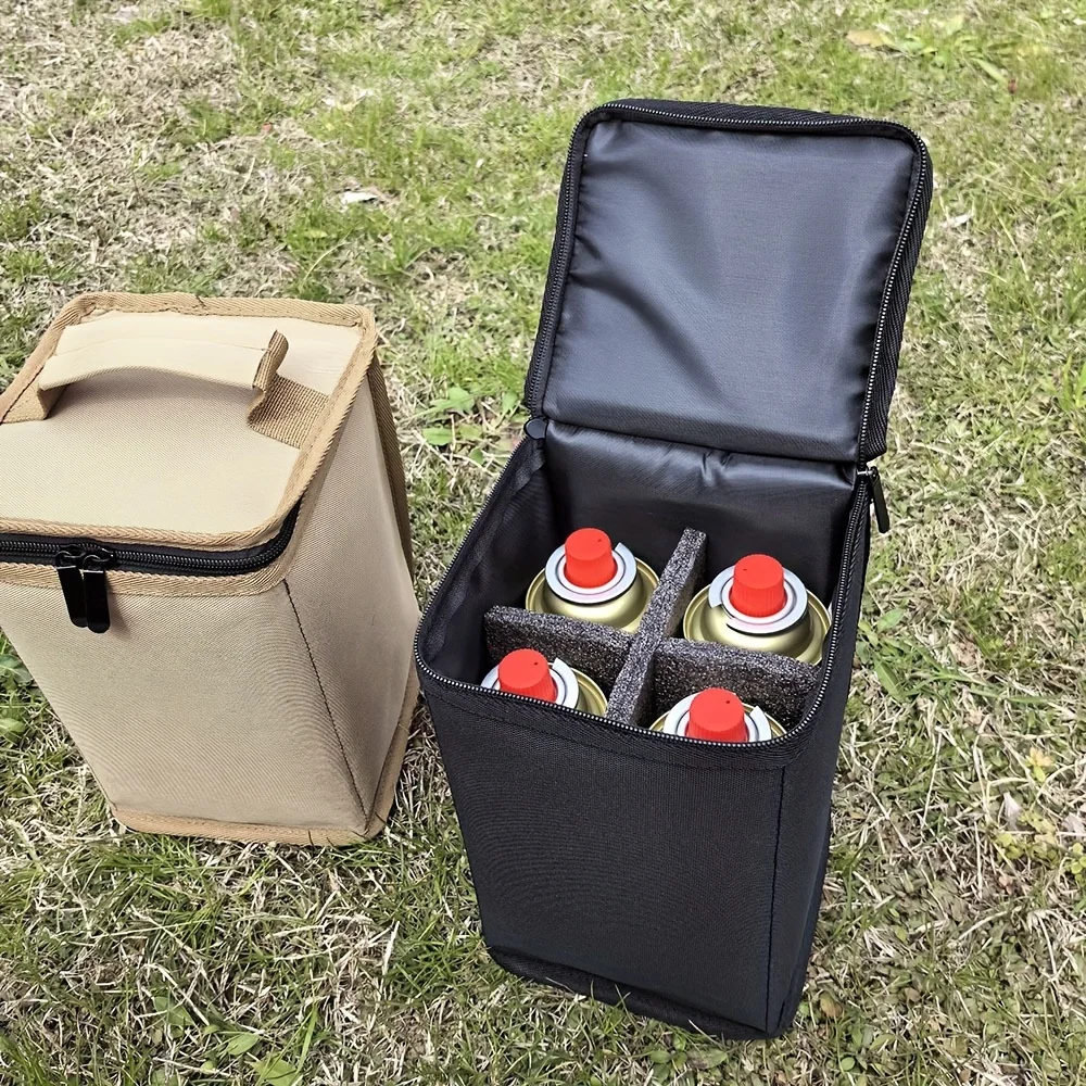 Camping Gas Canister Storage Bag with Divider Padded Portable Fuel Tank  Carry Bag Outdoor Stove Gas Bottle Organizer Handbag