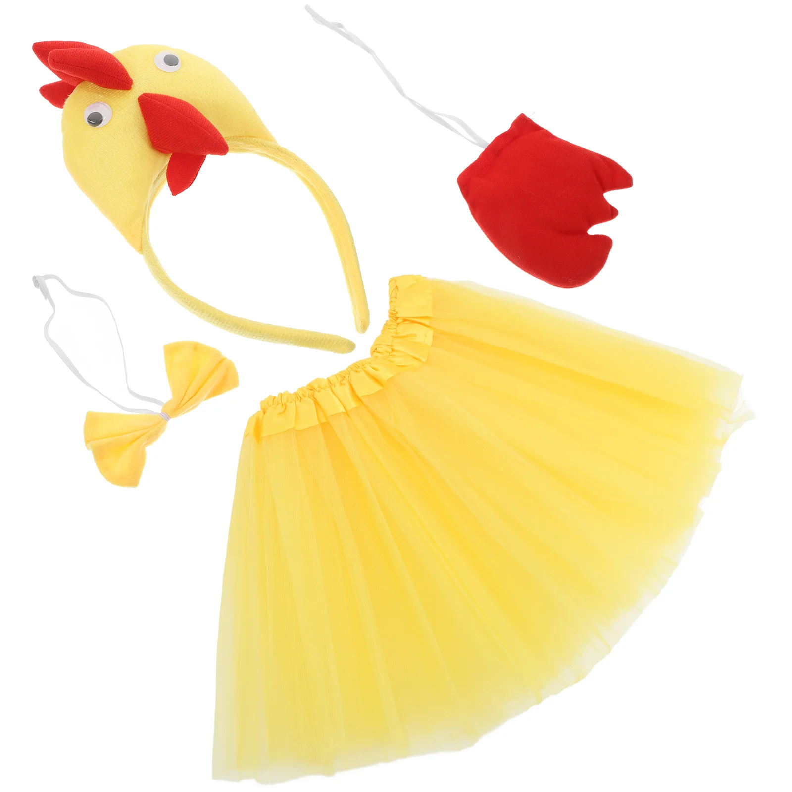 

Animal Headgear Halloween Accessories Chicken Hat Birthday Party Decorations Child Yellow Skirt