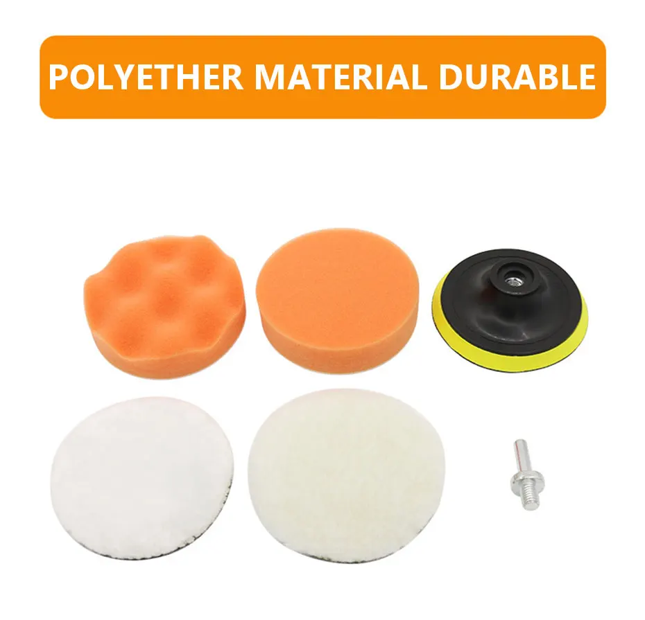 KKJOY 6-teiliges Polierschwamm-Set für Autos, Schaumstoff-Puffer zum Wachsen und Entfernen von Kratzern, 3, 4, 5 Zoll, kompatibel mit Poliermaschinen – Detail 3