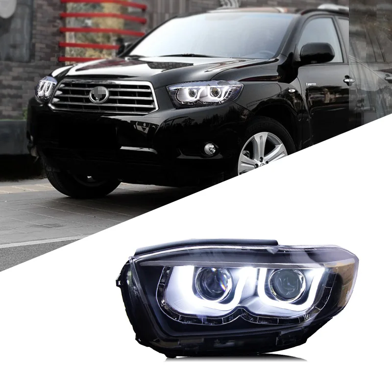 

Suitable for Toyota 09-11 HIGHLANDER headlight assembly modification LED daytime running light bifocal lens xenon headlight