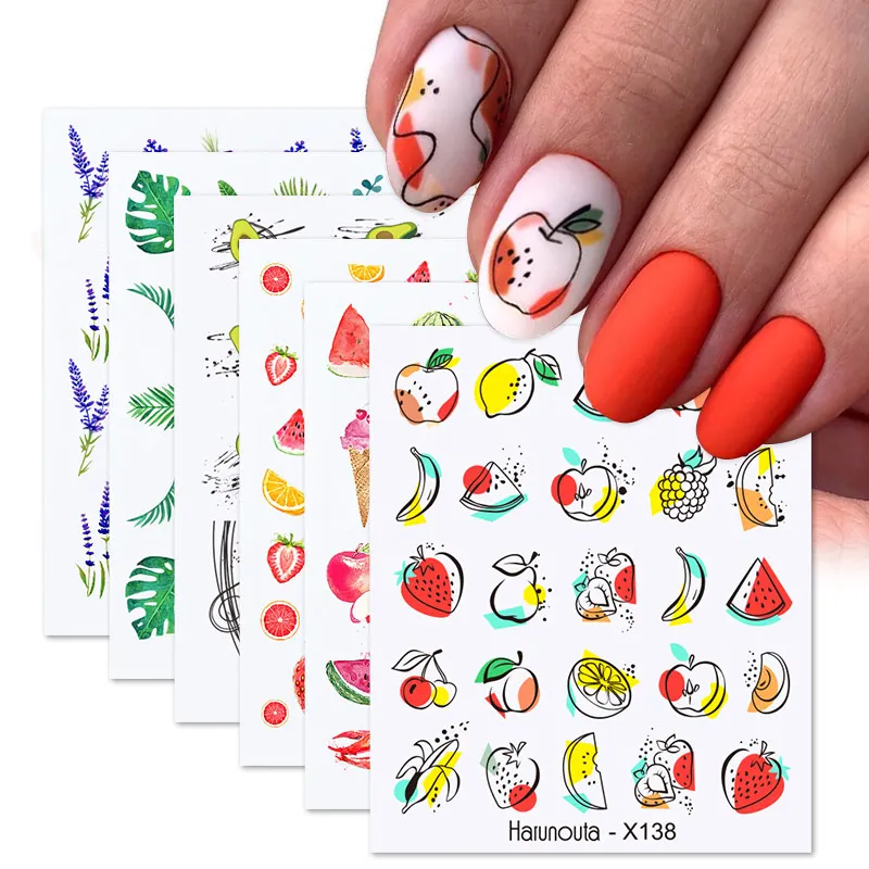 1Set Abstract face Decal Black Ink Blooming Letter Water Nail Stickers Flowers Leaf Watercolor Butterfly Nail Art Decals Sliders