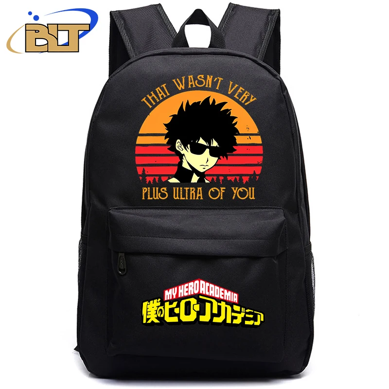 My Hero Academia anime student school bag black backpack kids school gift