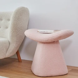 IUTOPO Simple Small Stool Household Nordic Creative Lambskin Light Luxury Low Stool Door Shoe Stool Dressing Stools Makeup Chair