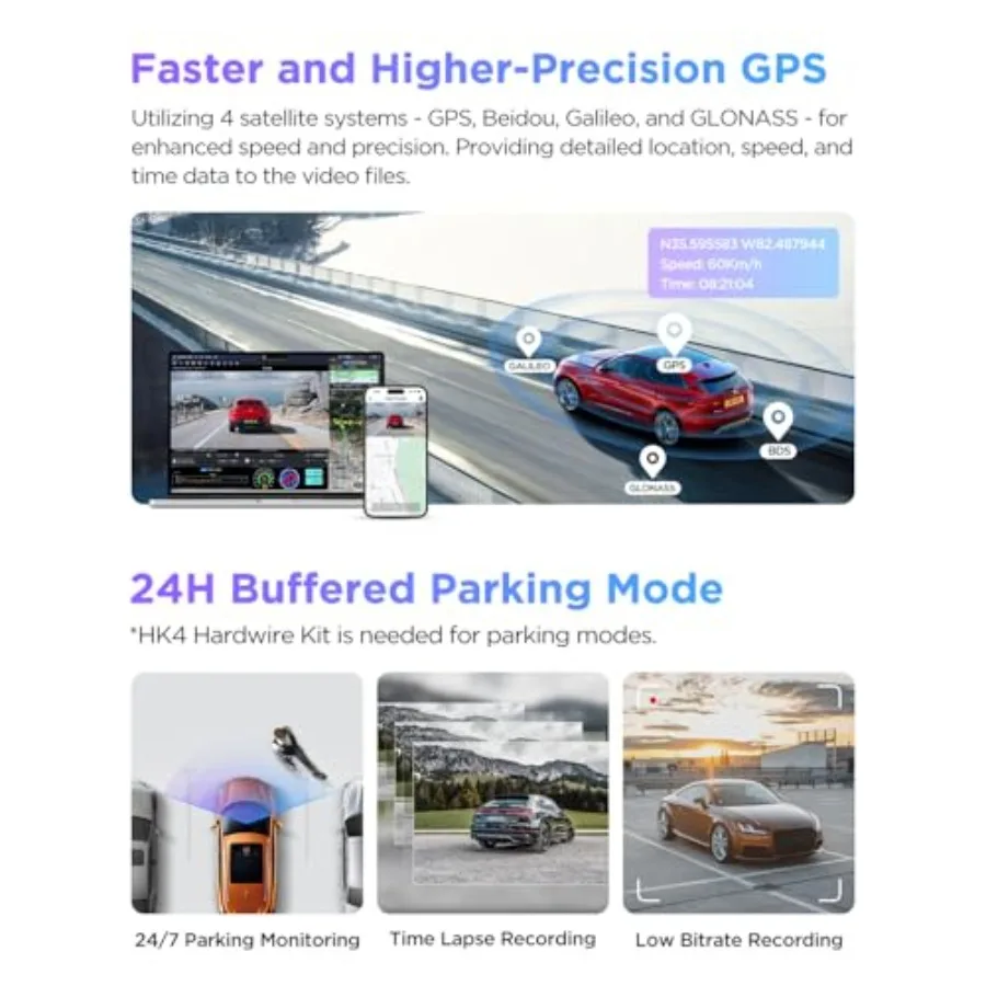 A229 Pro 4K 3CH Dash Cam HDR for Front and Rear and Inside with STARVIS 2 4K+2K+1080P 3 Channel Dash Cam, IMX678 and IMX675 STA view 6