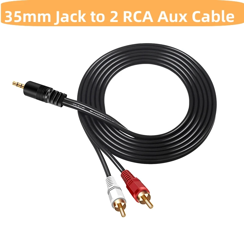 

RCA Cable 3 5mm Jack to 2 RCA Aux Cable 3 5 mm to 2RCA Adapter Splitter Audio Cable for TV Box Home Theater Speaker