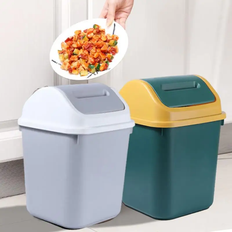 10L Swing Top Trash Can Waste Bin For Bathroom Large Capacity Bathroom Trash Can With Lid Garbage Can For Kitchen Bathroom