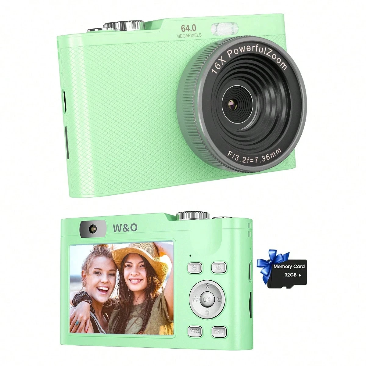 2026 New 4K 30FPS Digital Camera with Autofocus | 48MP Ultra-Compact Vlogging Camera for Photography | 16X Digital Zoom & Image Stabilization | Includes 32GB Micro SD Card & 2x 1200mAh Batteries | Perfect for Beginners, Teens & Adults，Cheap Camera