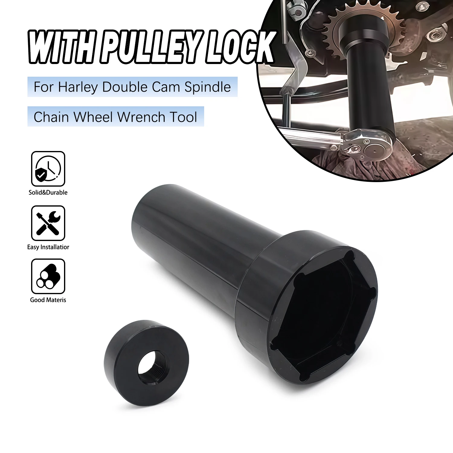 

Motorcycle For Harley Davidson Twin Street Glide Cam Mainshaft Sprocket Wrench Tool Pulley Lock 2 1/4" Nut Double cam spindle