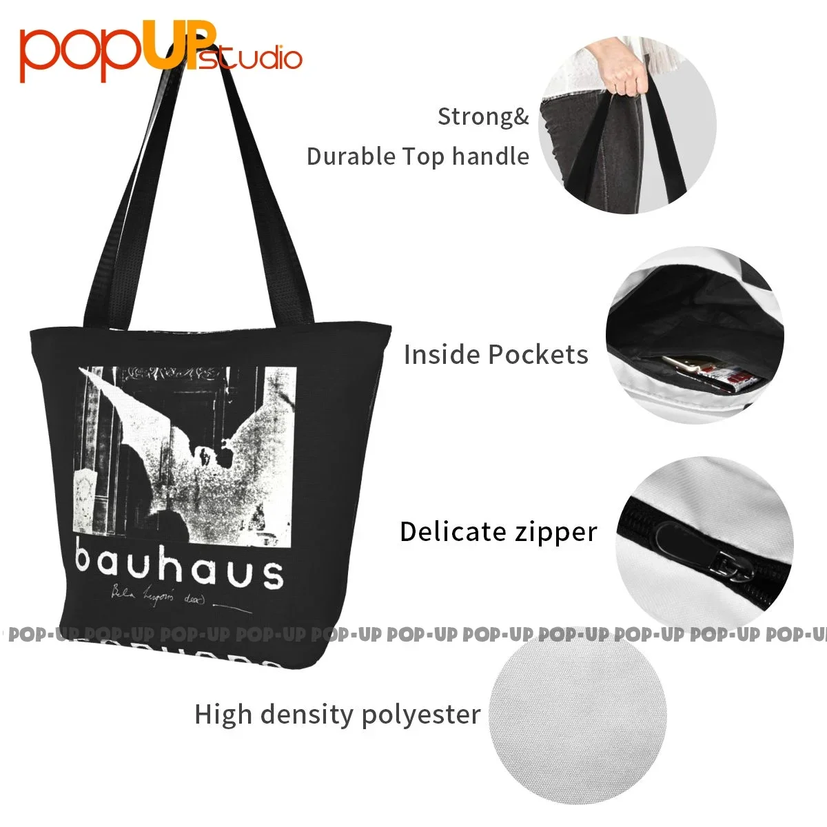 Bauhaus Bela Lugosis Dead Bauhaus Band Gothic Rock Ladies Handbags Lunch Bag Shopping Bag Supermarket