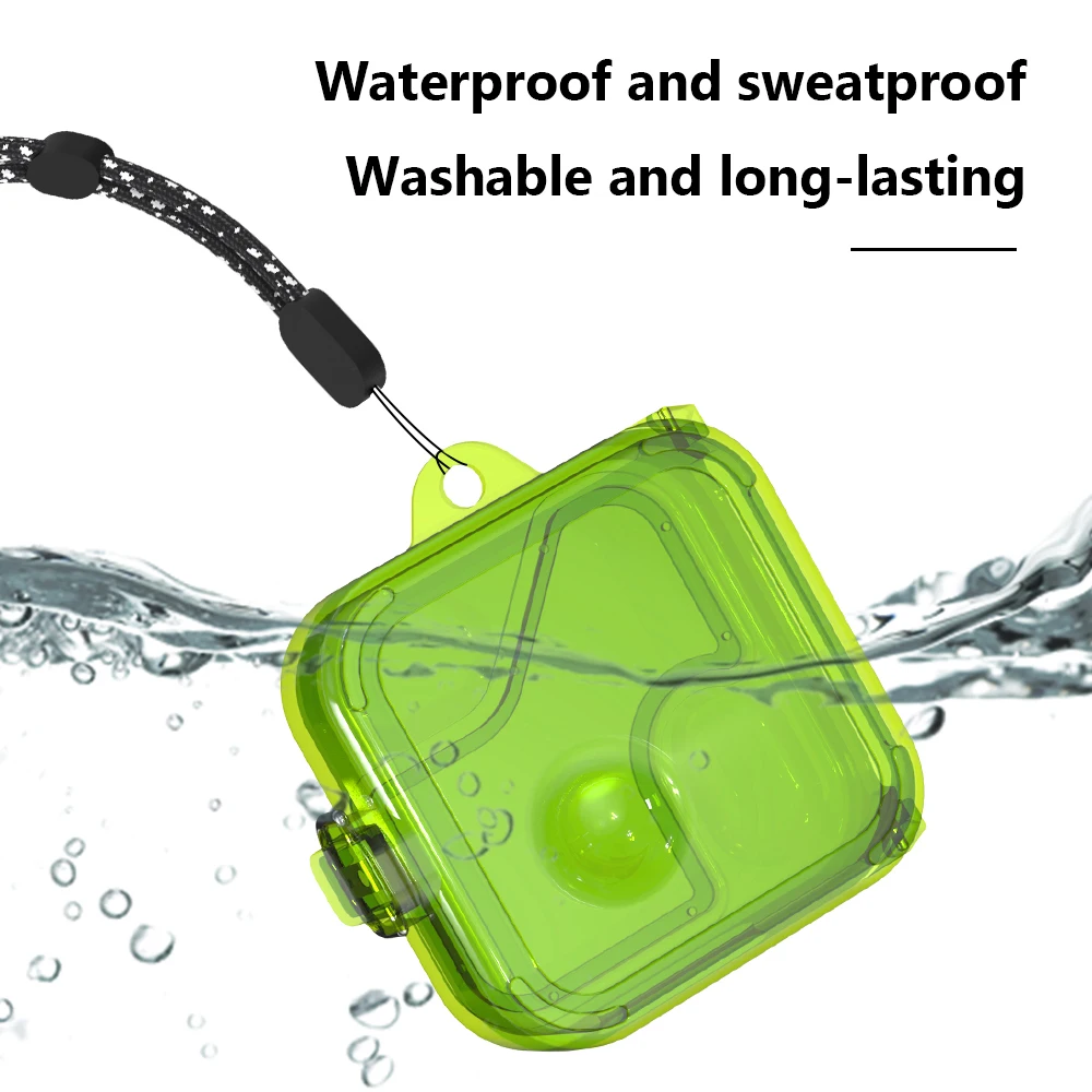 PC Headphone Holder Case Clear Candy Color Headphone Box Case With Lanyard Hook On-off Snap Fall-protection for Nothing Ear 2