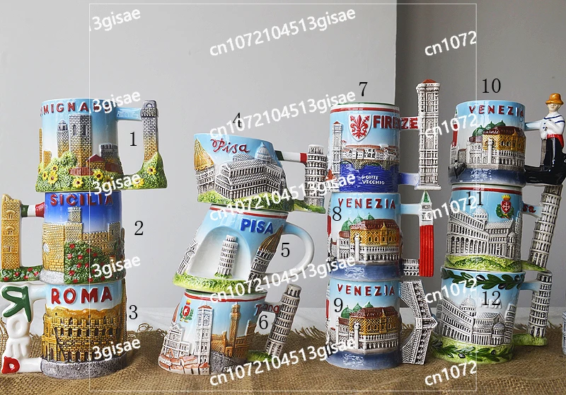 

Рим Италия Пиза Туристическая сувенирная керамическая кофейная кружка с ручной росписью