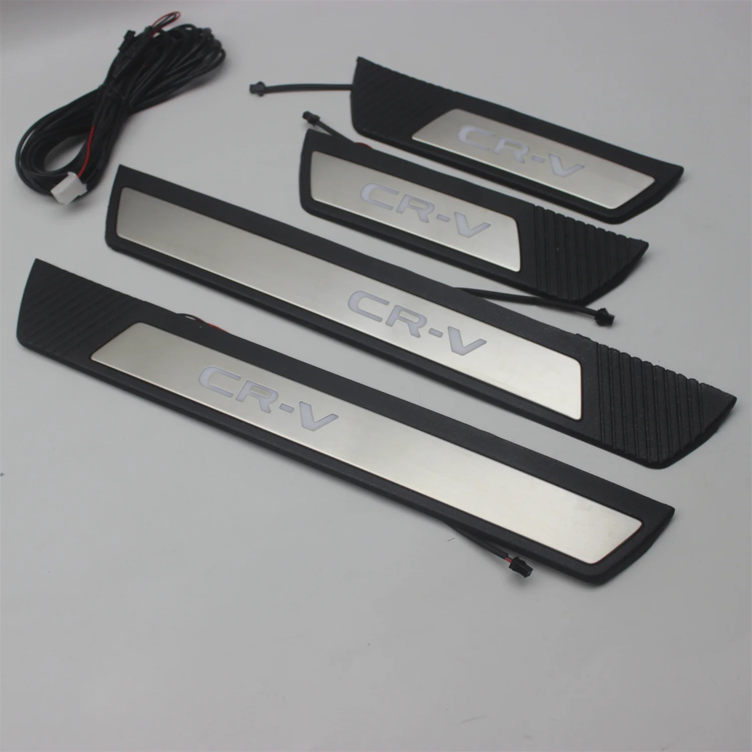 Car Styling Stainless Steel Led Door Sill Scuff Plate Guard Sills Protector Trim For Honda CRV CR-V 2022 2023 2024