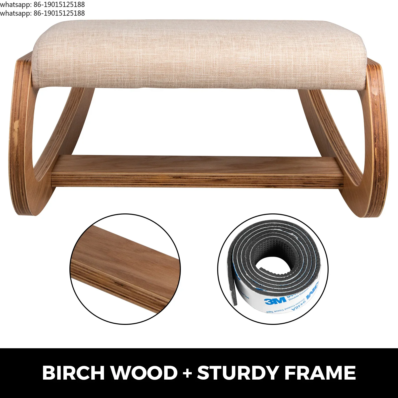 2026 NEW Ergonomic Kneeling Chair Stool W/ Thick Cushion Home Office Chair Improving Body Posture Rocking Wood Computer Chair