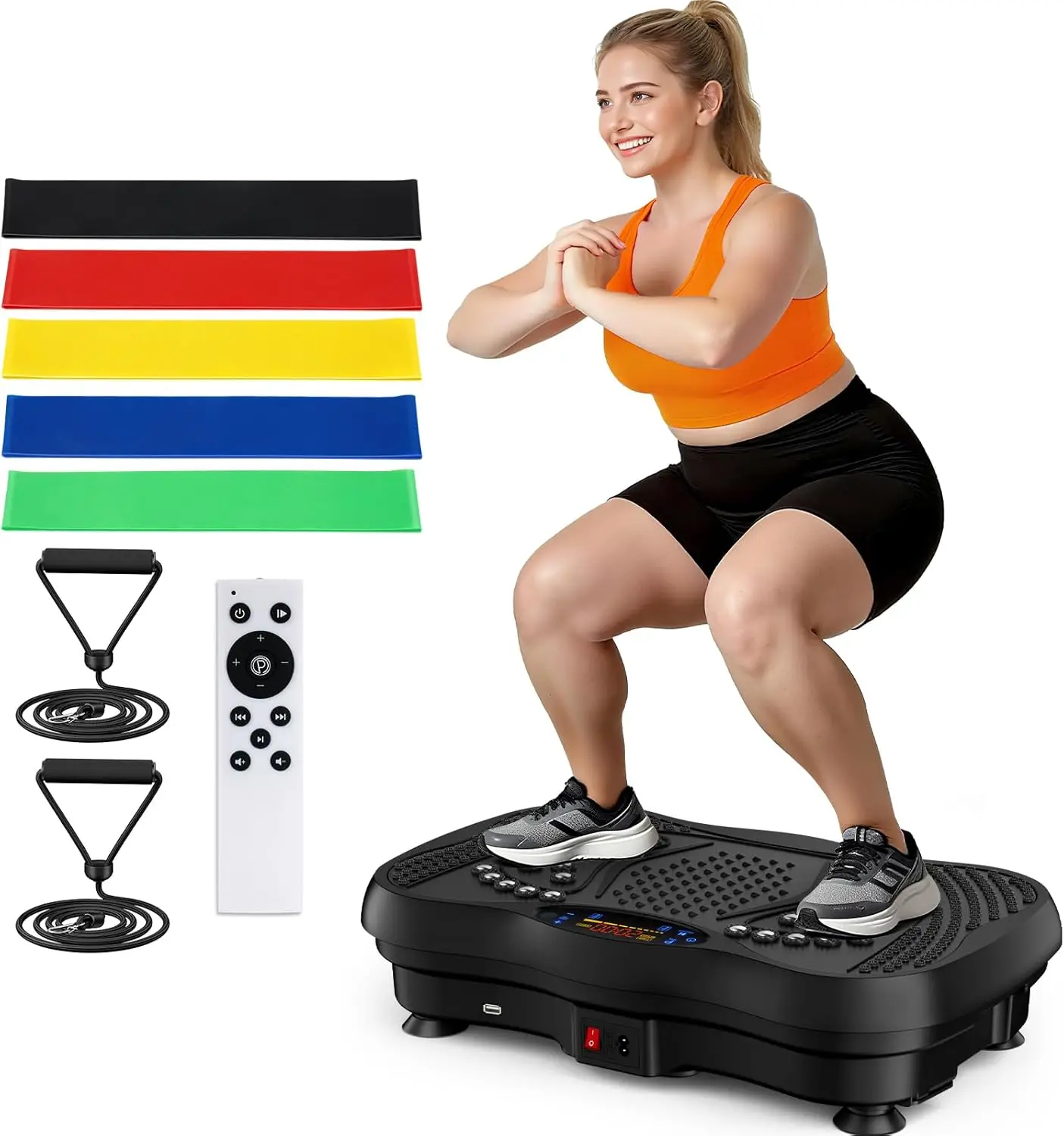 

130 Levels Full Body Workout Vibrating Plate For Lymphatic Drainage Weight Loss, 450 Lbs Capac