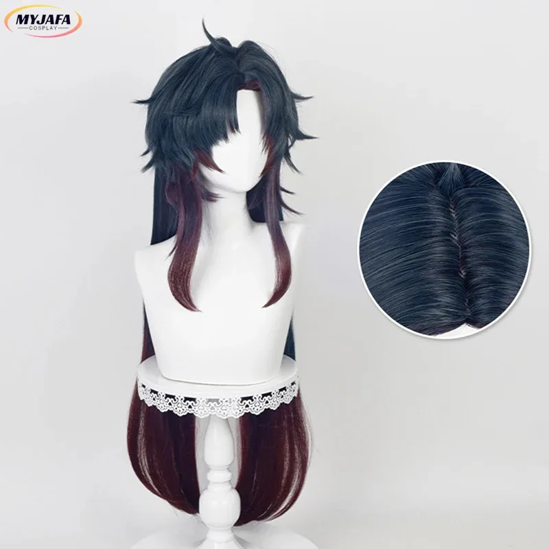 2025 هونكاي ستار السكك الحديدية بليد شعر مستعار 90 سنتيمتر طويل أزرق داكن بني أحمر مقاومة للحرارة الاصطناعية لعبة الشعر أنيمي تأثيري الباروكات + واي فاي