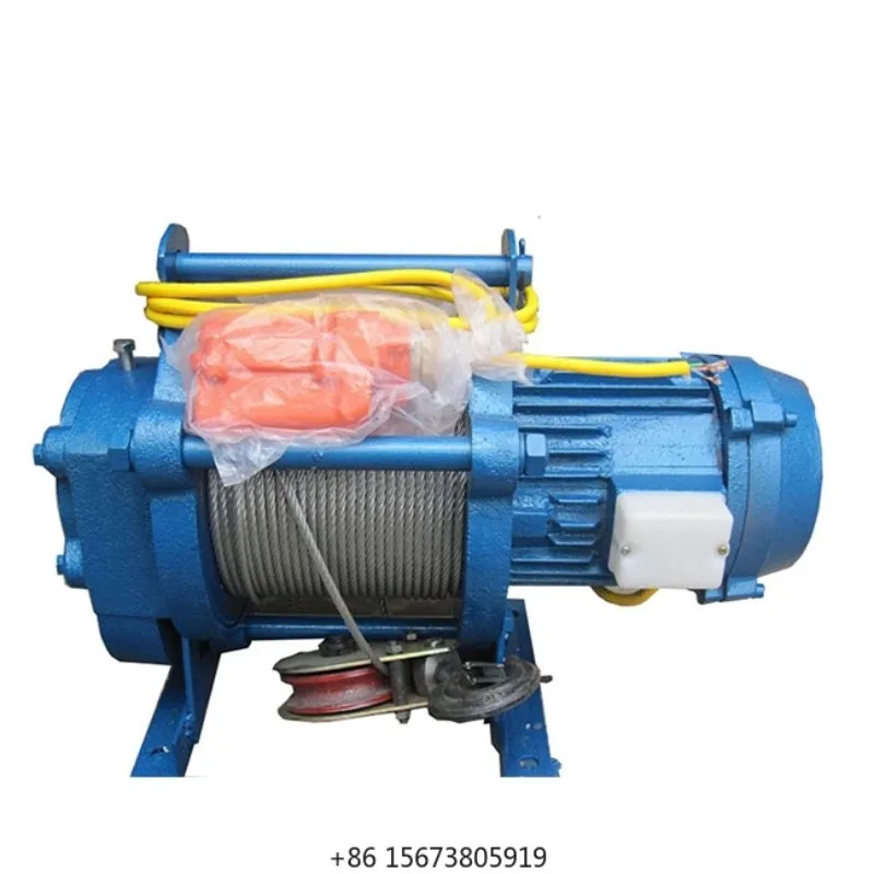 KCD Multifunction Electric Winch Wire Rope Hoist 220 Volt Electric Construction Winch  500-1000x100m