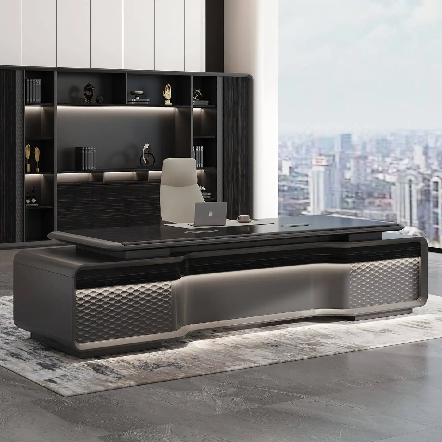 

*Luxury Modern Executive Office Desk Chair Minimalist Manager Desk Panel Luxury Modern Office Furniture