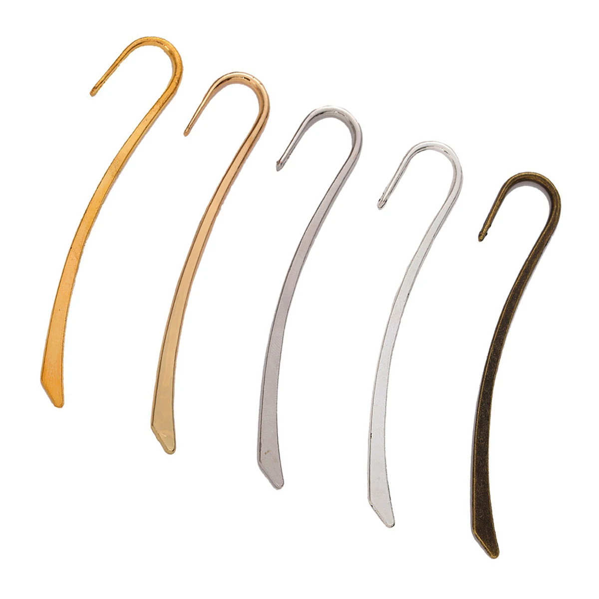 Metal Bookmarks Hook Concise Marque De Page Gold Bronze Silver Tone Jewelry DIY Accessories 84x14x3mm