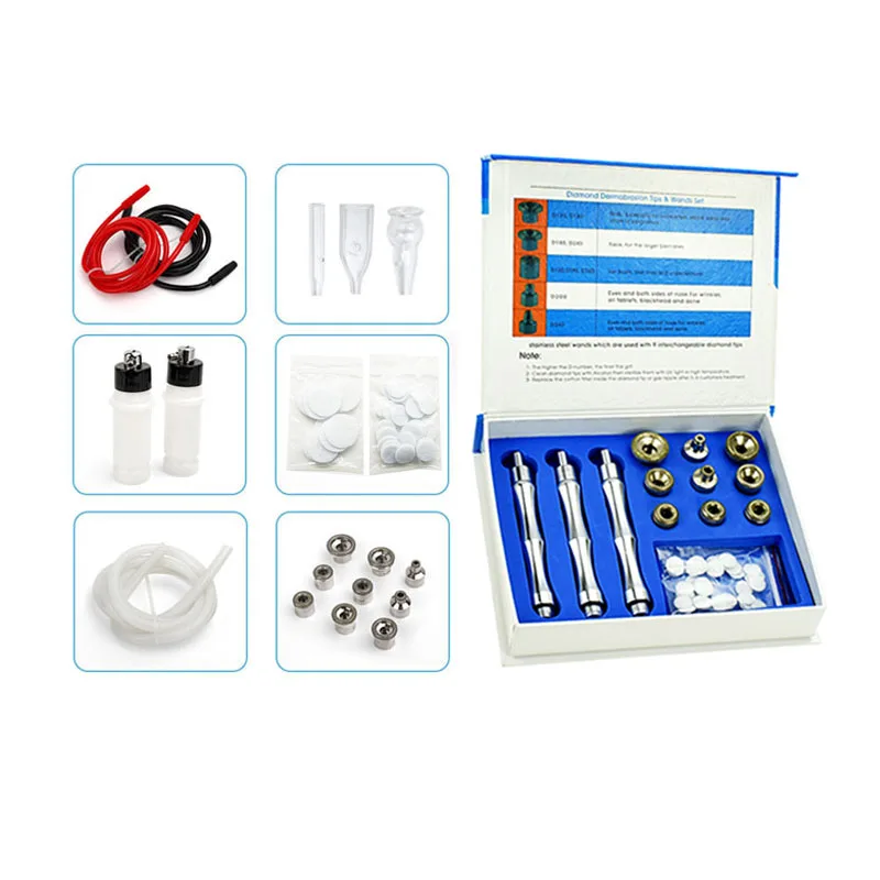 9 puntas, 3 varitas, punta de dermoabrasión de diamante y filtro de algodón, cabezal de repuesto de microdermoabrasión, accesorios para dispositivos de cuidado de la piel de belleza