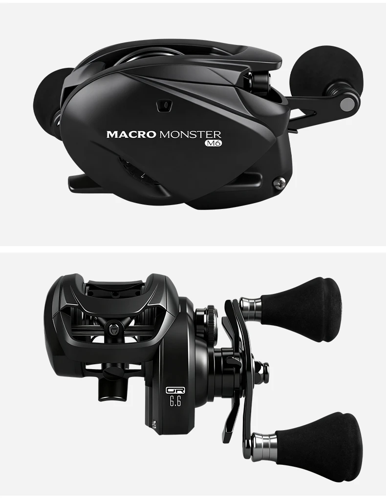 Kingdom Macro Monster Baitcasting-Angelrolle Aluminiumrahmen 6.6:1 Max. Bremskraft 13KG 7+1BB Zwei Griffe zur Auswahl für Süß-/Salzwasserangeln – Detail 13