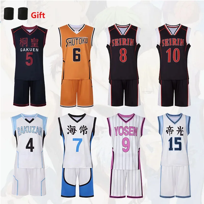 أزياء أنيمي نو باسوكي التأثيرية رقم. 5 6 7 8 9 15 Midorima Shintaro Kuroko زي كرة السلة ملابس رياضية قميص مجموعة تي شيرتات قصيرة للأطفال goi/6