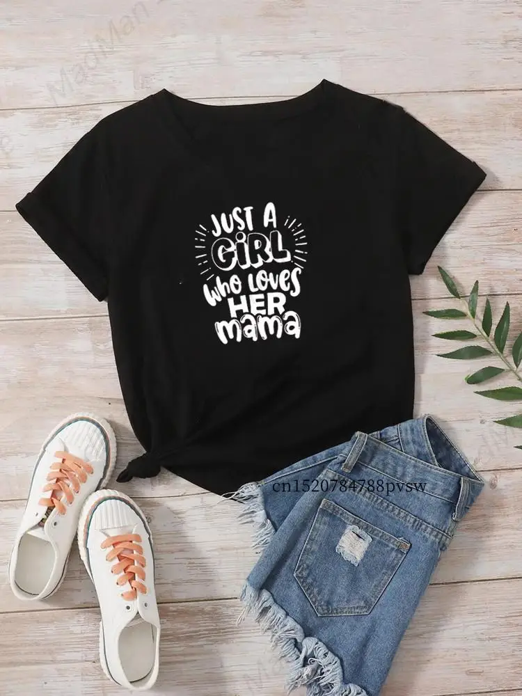 Just A Girl Who Love Her Mother Daughter Me Tops Family Matching Outfits T-shirt Women Besties Girl Mommy Baby Clothes Mommy Tee