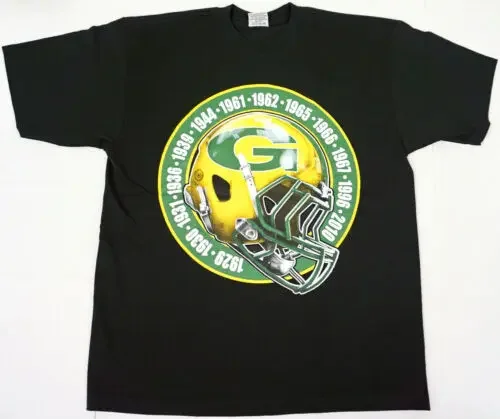 GREEN BAY T-shirt GB PACKERS Football Tee 100% Cotton Men's XL New