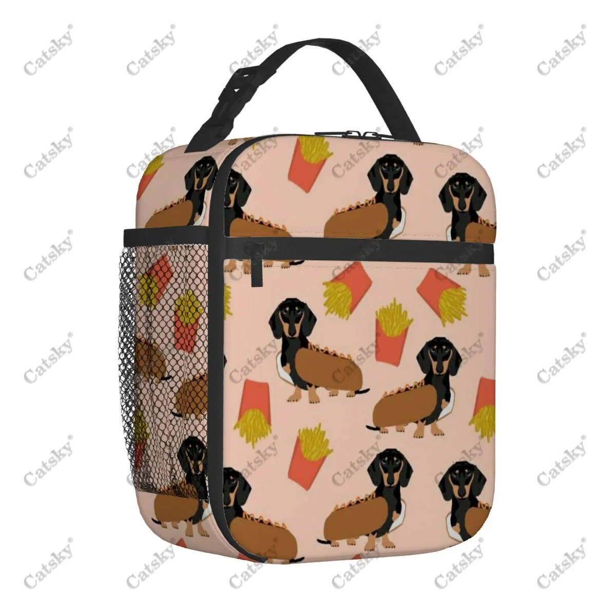 dachshund cue dog Lunch bag portable aluminum foil thickened thermal insulation lunch-bag waterproof lunchs bags handbag