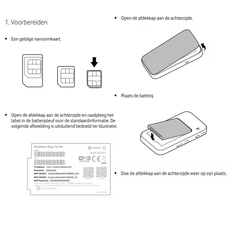 Ontgrendeld Vodafone Mu5001 Mobiele Wifi Router 5G Dual Band Draagbare Pocket Mifi Modem Hotspot Met Simkaartsleuf Repeater 4500Mah