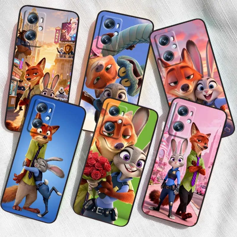 

Disney Cute Zootopia Shell For OPPO Reno 5 6 7 A96 A40 A58 Realme GT A74 A78 Neo2 A74 A78 Find X5 X3 X7 X8 Black