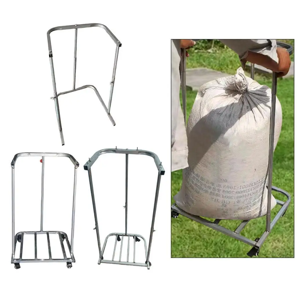 Bag Holder Load Bearing Metal Multipurpose Sack Holder Portable Bag Support Bagging Device for Garden Lawn Outdoor Farm Home