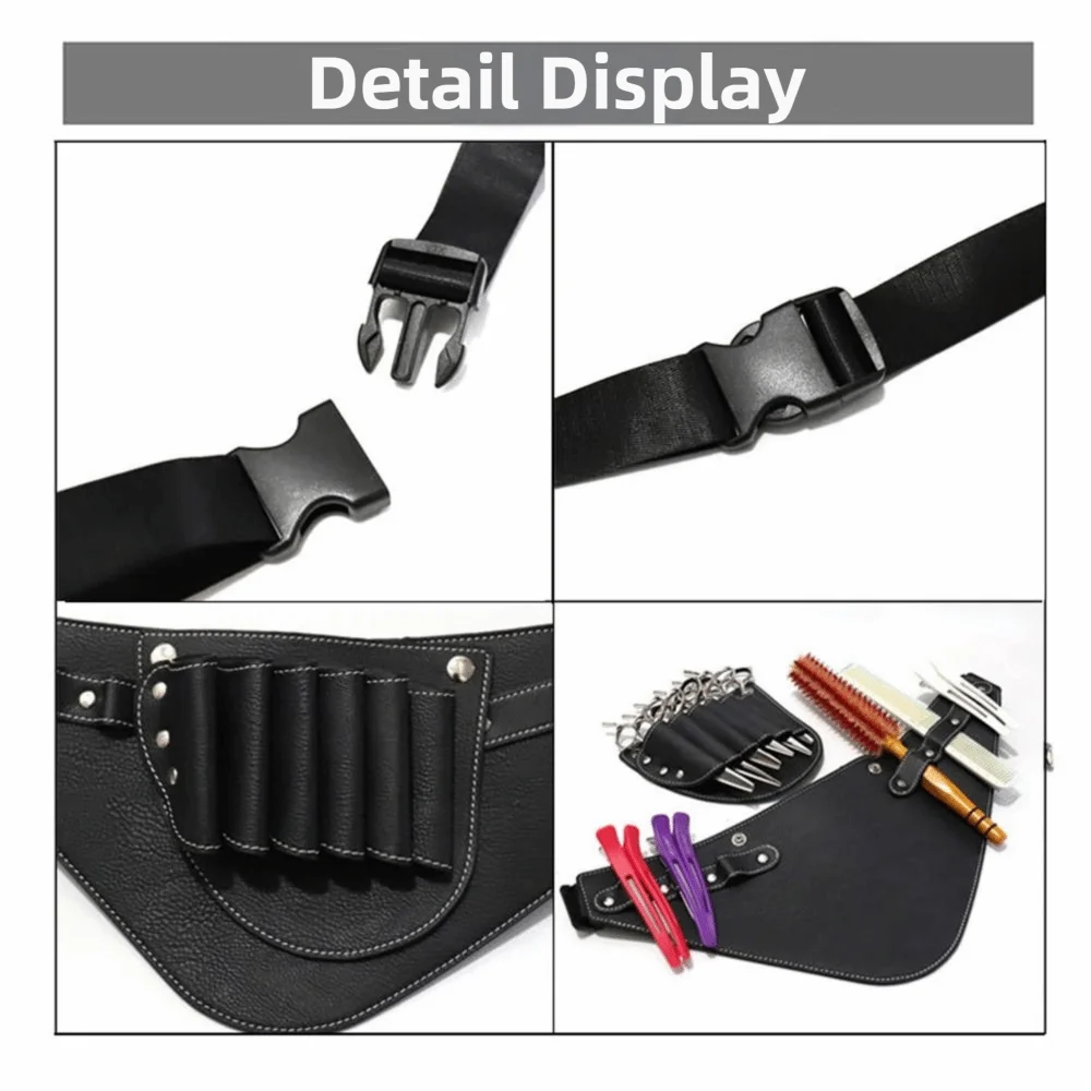 PUレザー理髪ツールバッグ、耐久性のある調節可能なウエストバーバーツールウエストパック、ショルダーベルト、ウエストベルト、バーバーツールバッグ