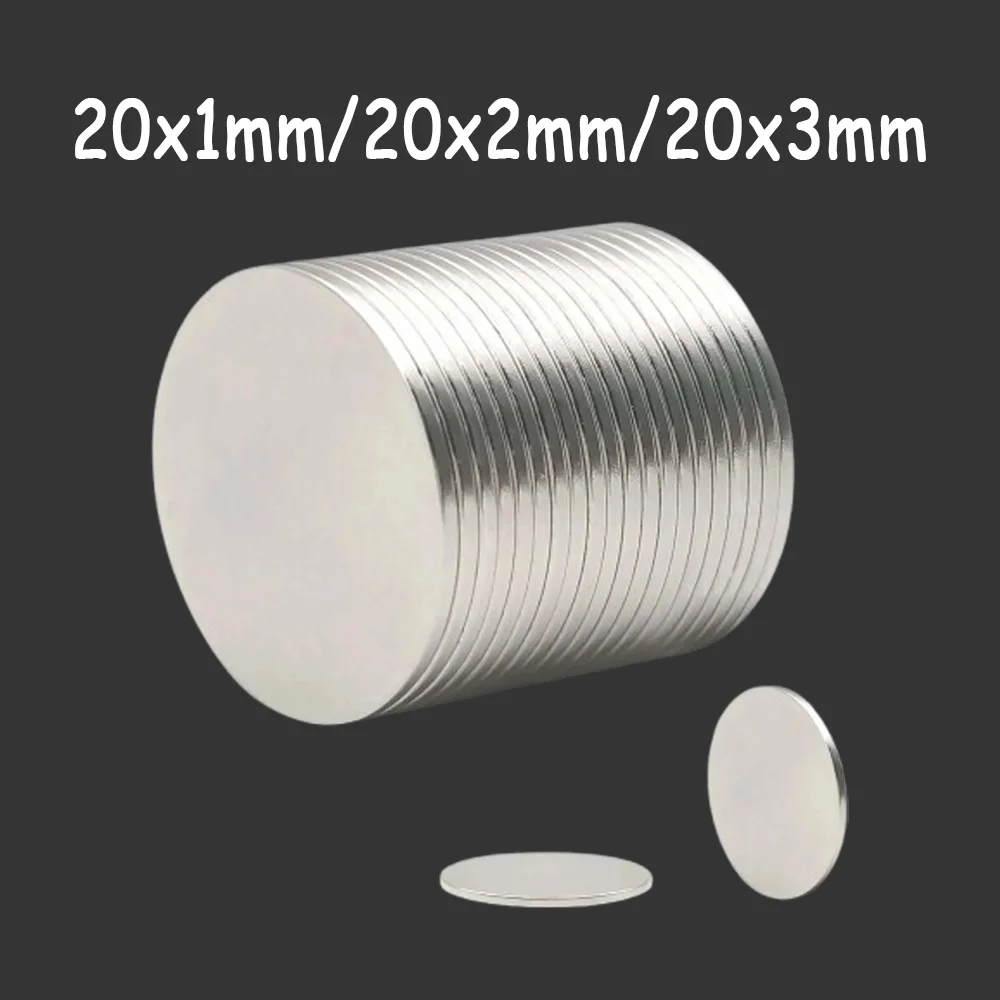 Aimants circulaires 20x1/20x2/20x3mm-10pcs/20 pièces, largement utilisés dans les réfrigérateurs, l'artisanat, le stockage des outils d'entrepôt, les murs photo