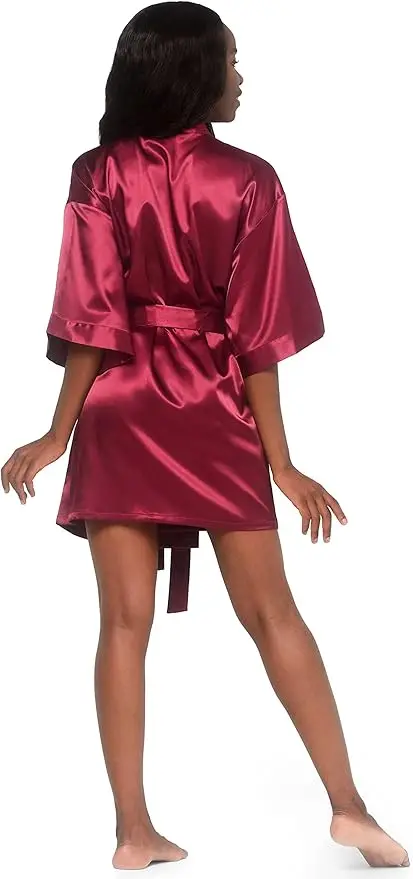Pajamas women summer European and American ladies lace-up bathrobe sexy morning gown home dress can wear ice silk robe