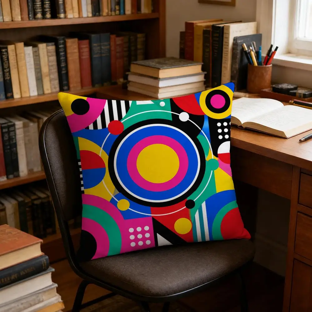 Geometric Patterns Cushion Cover Soft Short Plush Pillow Cases Hidden Zipper Cutecore Sofa Bedroom Home Decor Gift 4