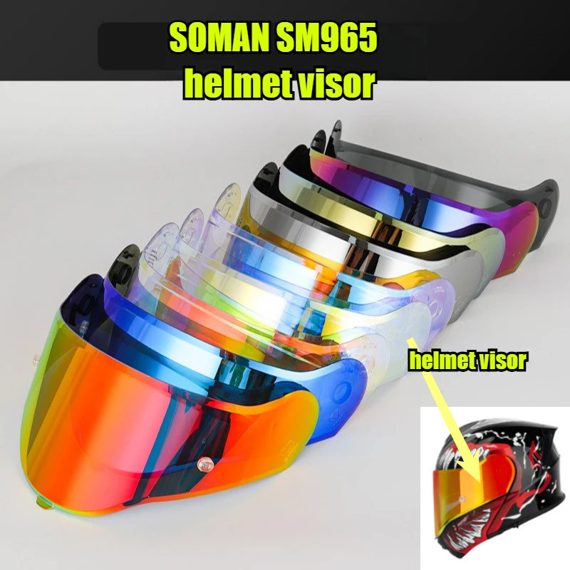 

SOMAN Motorcycle Helmet Lens for SM965 Helmet High Definition Windproof Anti-glare Safety Helmet Visors Viceras Para Casco