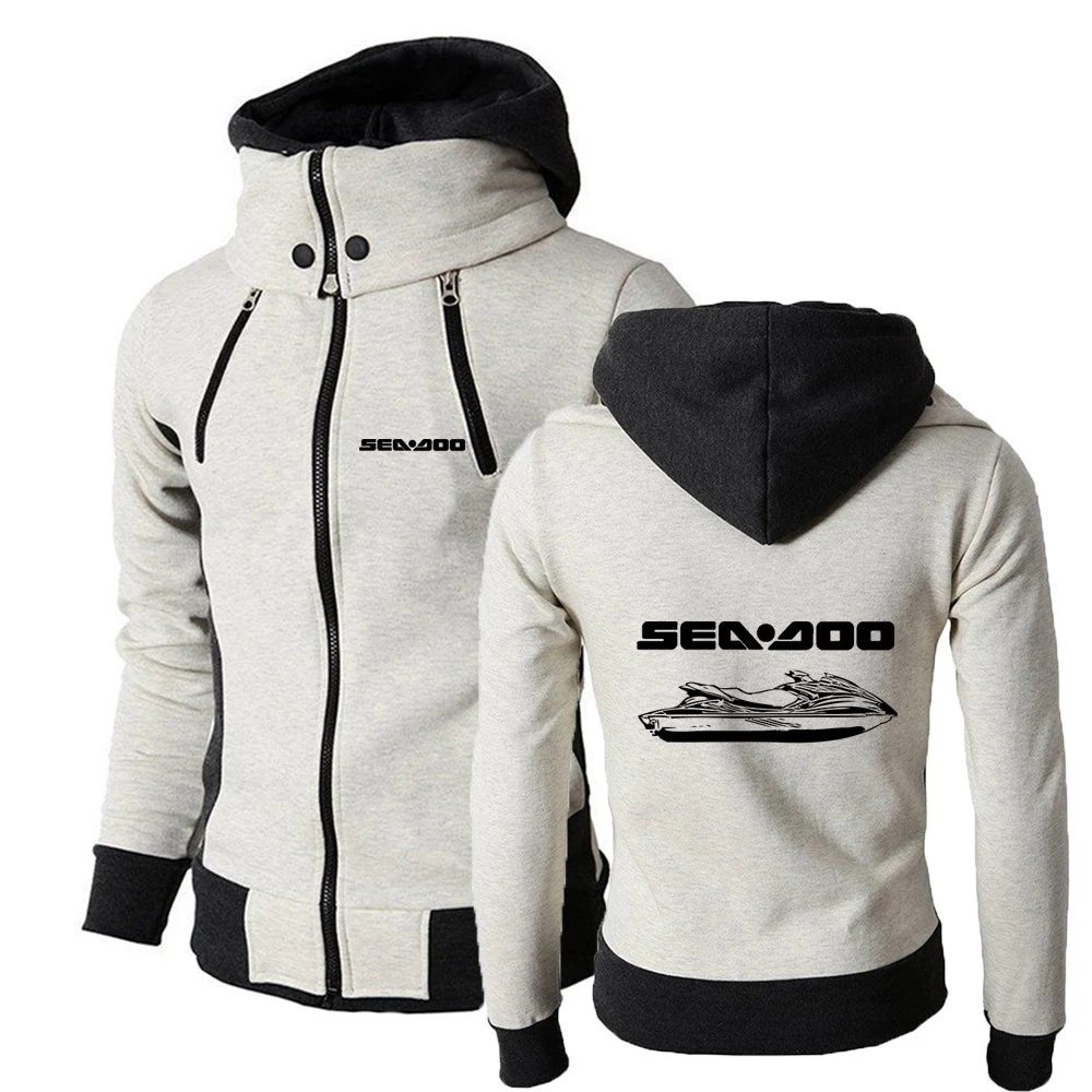 Sea Doo Seadoo Moto 2024 New Tri-color Hooded Jacket Spring and Autumn Men's Comfortable and Leisure Zipper Printed Tops