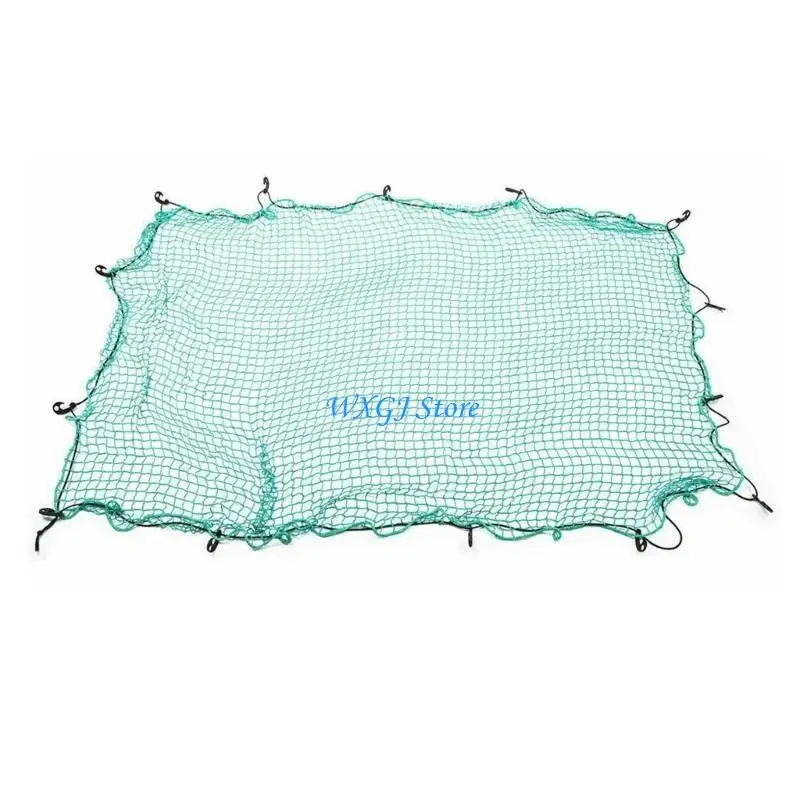 

37JE Cargo Net 4.9x7.2ft / 6.5x9.8ft / 8.2x11.5ft for Pickup Truck Trailer Bed with 15Pcs Hooks & Elastic Strap Cargo Netting