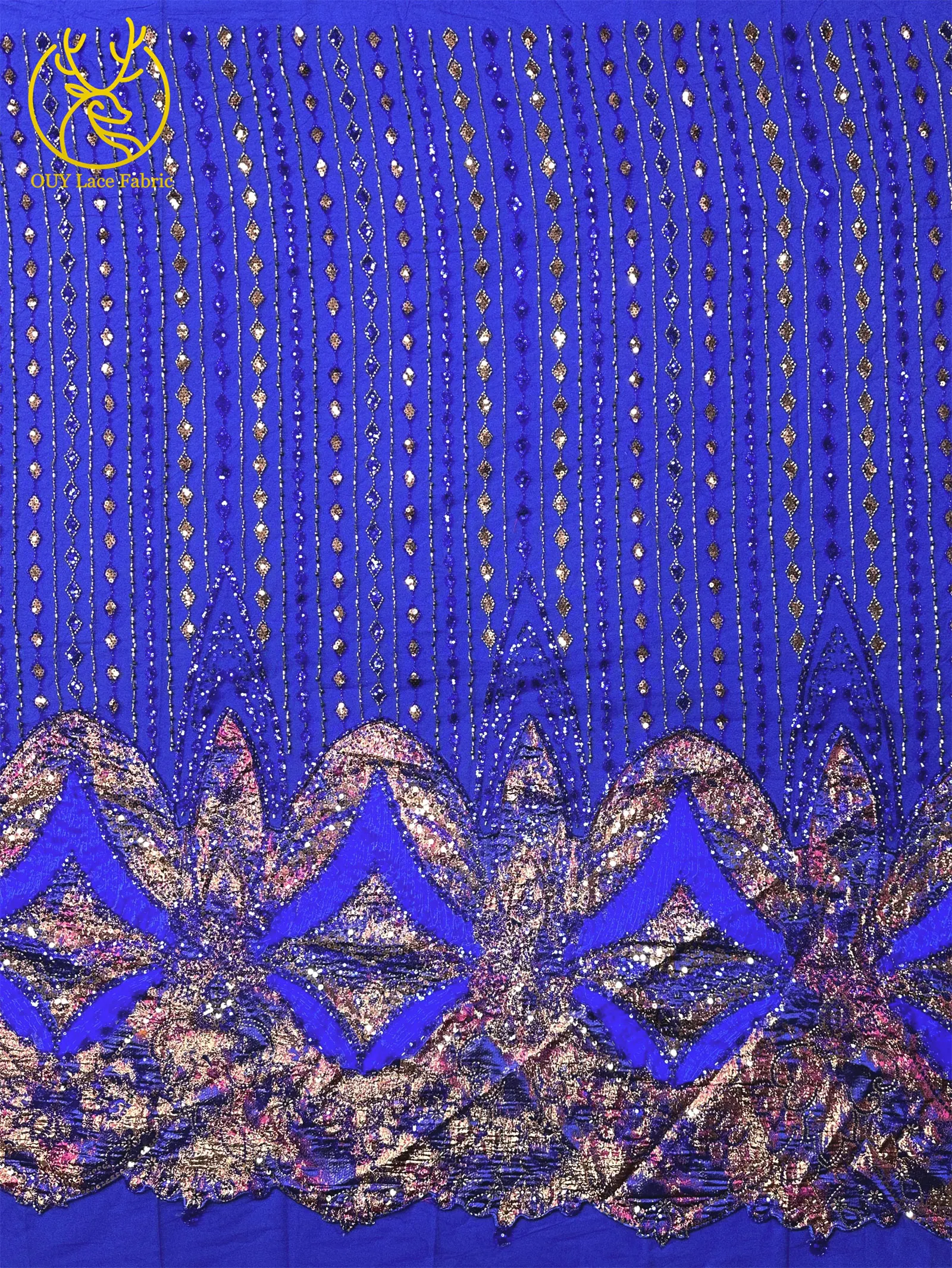 جديد الأزرق تصميم الأفريقي مطرز الشيفون أقمشة الدانتيل 2026 عالية الجودة أنيقة النيجيري الترتر أقمشة الدانتيل فستان الحفلات النسائية #4