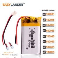 3.7V 250mAh 402035 Lithium Polymer Rechargeable Battery JST 1.5 2pin 302035 502035 602035 702035 802035 902035 102035
