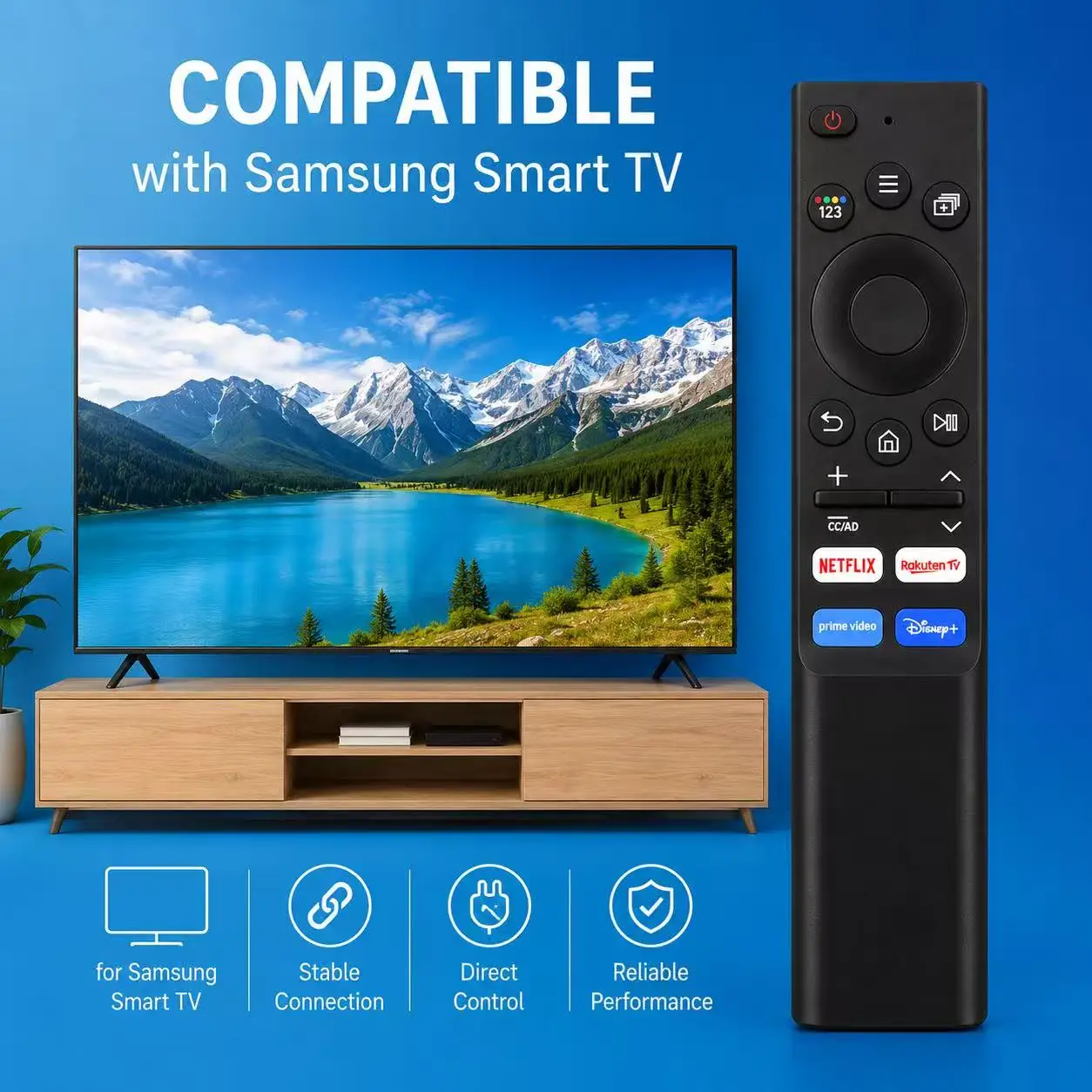 Remote Control for Samsung TV Replacement Universal Remote Compatible Frame Serif Crystal UHD Neo QLED OLED 4K 8K Smart TVs