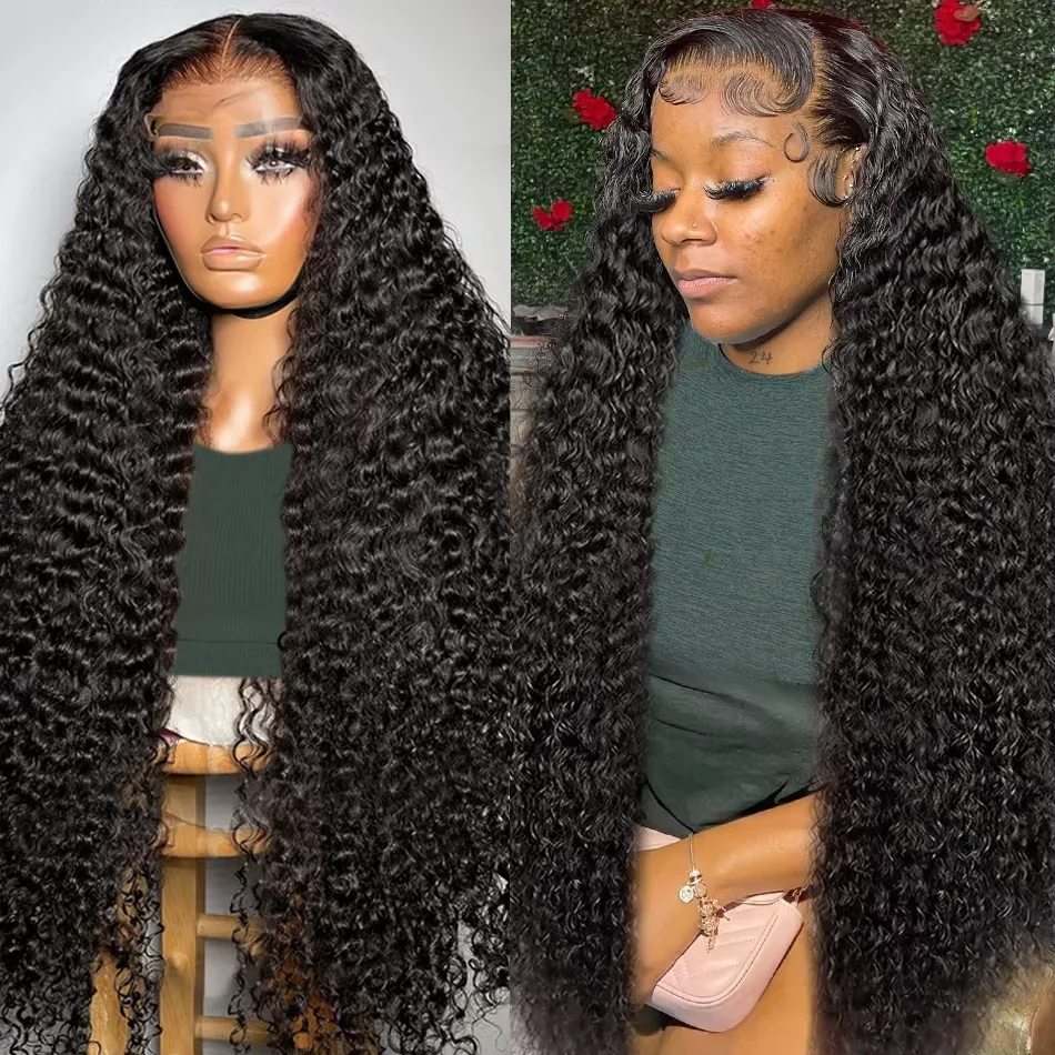 

Deep Water Wave Lace Front Wig 13x6 Lace Frontal Wig Brazilian Remy 13x4 Curly 100% Human Hair Wigs 26 30 Inch 200 Density