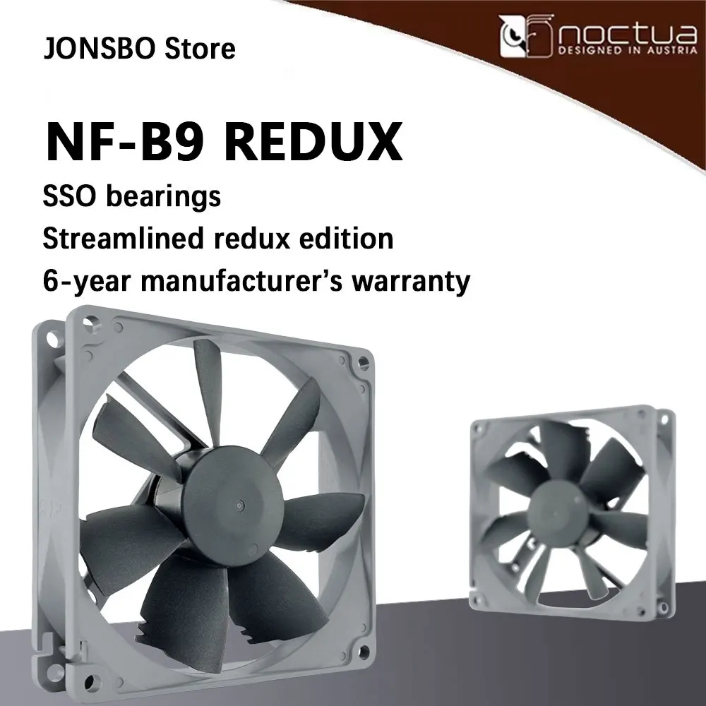 Noctua NF-B9 redux 92mm High Quality quiet Computer case cooling fan 12V 3pin/4pin PWM CPU Cooler radiator fans