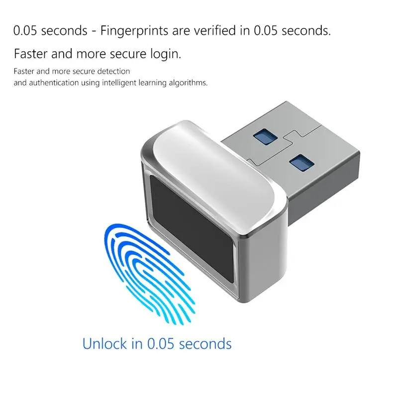 AAAEL-USB Fingerprint Reader Module For Windows 7 10 11 Hello Biometric Scanner Padlock For Laptops PC Fingerprint Unlock