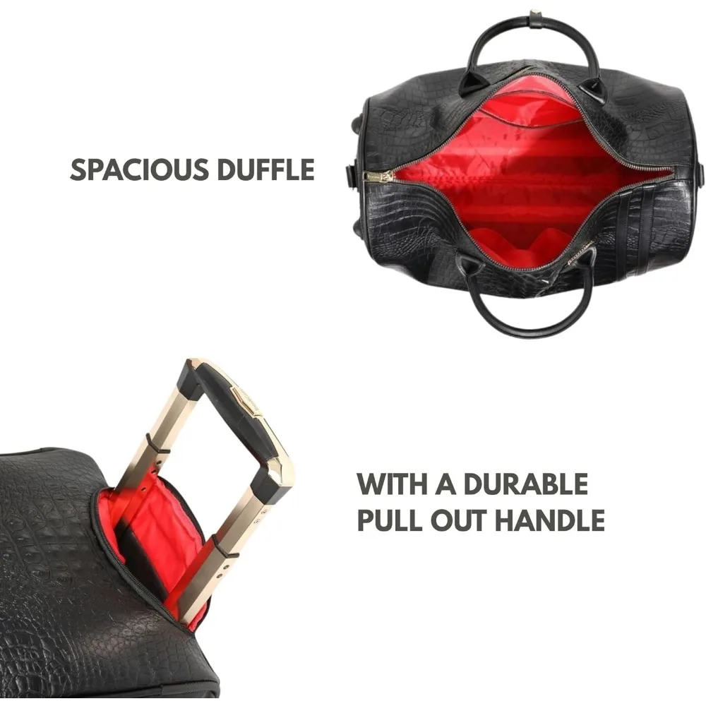 حقيبة كبيرة دوارة مع عجلات للسفر، وصالة الألعاب الرياضية، والرياضة، والاستخدام اليومي، ورحلات عطلة نهاية الأسبوع، والأمتعة لجميع الأغراض #3