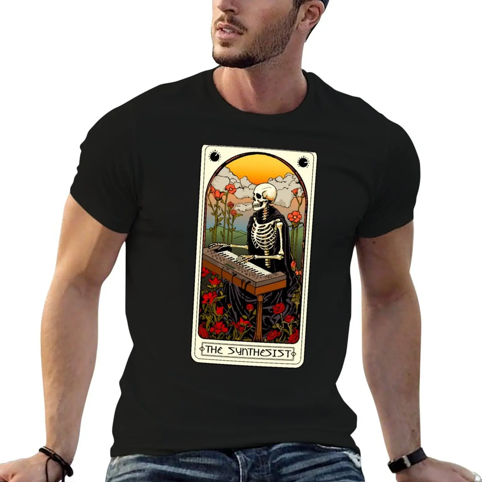 Synthesizer tarot card for electronic musician T-Shirt new edition plus size tops summer clothes men t shirt