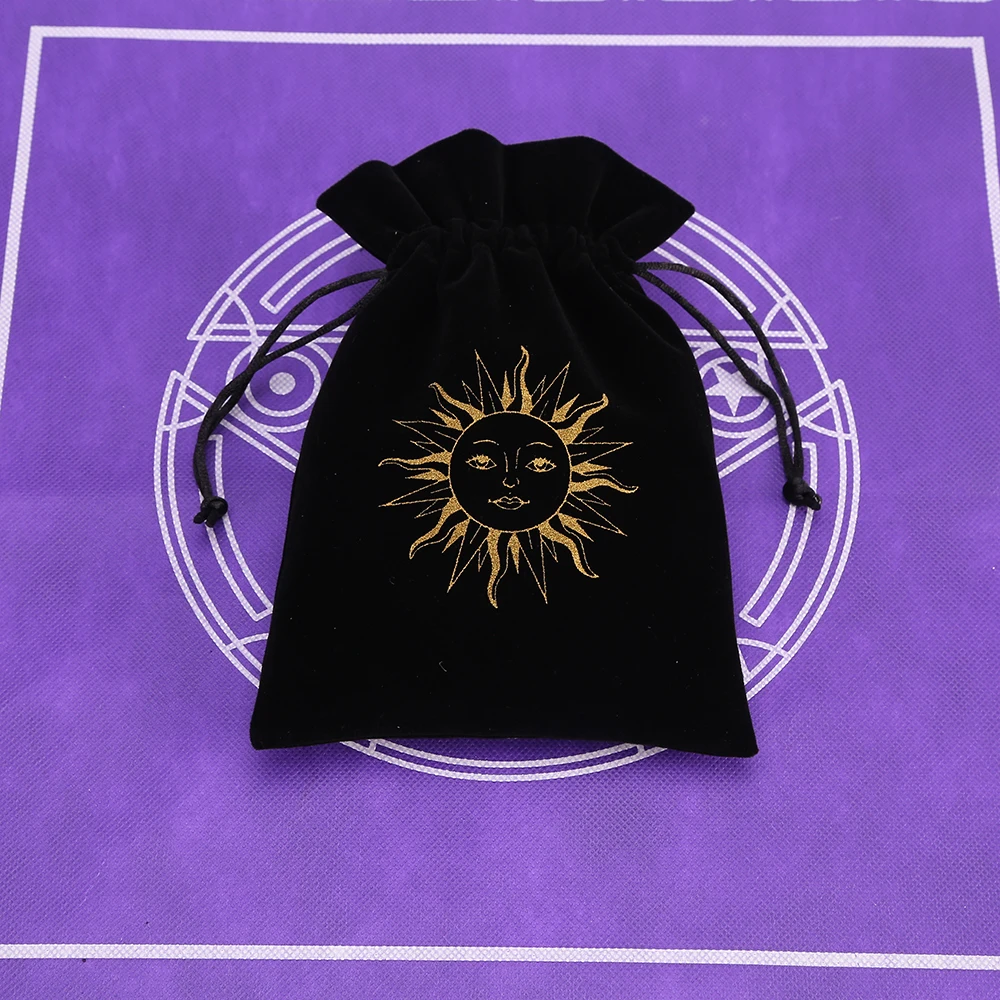1 Stück 13 x 18 cm schwarzer Samt Tarot Tasche Oracle Karten Lagerung Runen Konstellation Hexe Wahrsagerei Zubehör Schmuck Würfelbeutel – Detail 28