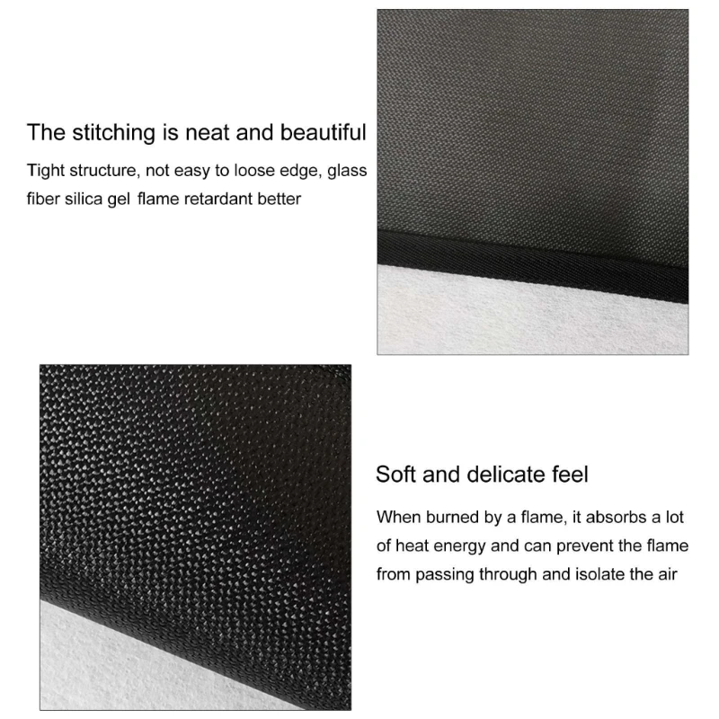 Portable BBQ Pit Mats Floor Protective Mats Fireproof Ember Mats Fiberglass Texture Suitable for Indoor and Outdoor